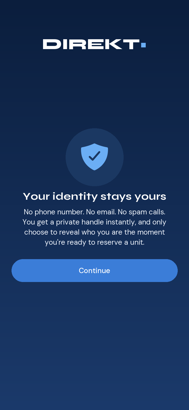 DIREKT app — Your identity stays yours